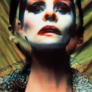 Charlotte Rampling, Vogue Brasil. 1991 by Michel Comte, double exposure portrait in heavy makeup