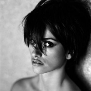 Penelope Cruz by Sante D'Orazio, black and white portrait of the actress