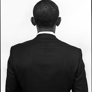 Barack Obama by Mark Seliger, Back portrait of the president in a black suit