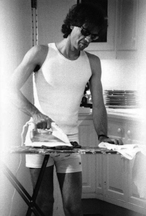 Mick Jagger Ironing by Alison Jackson, fake Paparazzi shot of the musician in underwear, ironing