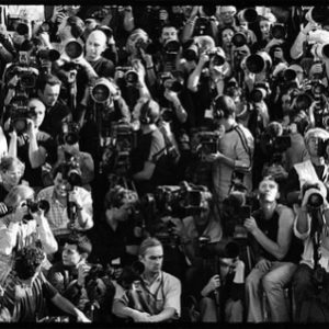 Photographers Before the Louis Vuitton Show. 2003 by Arthur Elgort, a crowd of Photographers