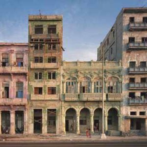 Teatro Capitolo, Later Campo Amor, Industria 411, Havana. 1997 by Robert Polidori, old and broken down facades of coloful townhouses