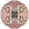 Circle NYC by Iris Brosch, point reflection of a group of nude models lounging between rose and blue fabric