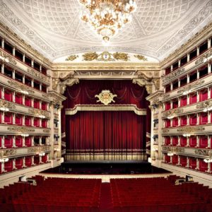 Teatro La Scala a Milano by Massimo Listri, luxurious red and gold interior of an old Theatre