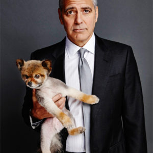 George Clooney with Puppy
