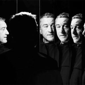 Robert De Niro by Nigel Parry, the actor looking into several mirrors