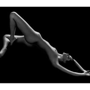 Dajana, Milan 99 by Bruno Bisang, nude model stretching on the ground