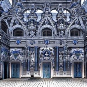 Palazzio Seristori by Massimo Listri, detailed baroque interior in blue