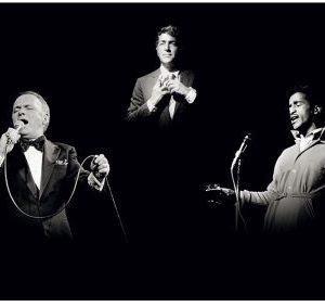 Rat-Pack- Frank Sinatra, Dean Martin and Sammy Daviy Jr. by Terry O'Neill, collage of portraits of the three singers