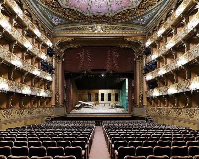 Teatro San Carlos by Massimo Listri, baroque interior of the theatre in gold