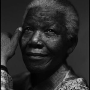 Nelson Mandela by Mark Seliger, black and white portrait of the activist and president of southafrica