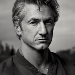Sean Penn by Mark Seliger, black and white portrait of the actor