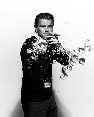 Leonardo DiCaprio Spilling Drink