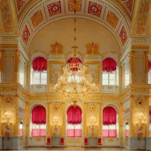 St Alexander's Room II, Kremlin by Robert Polidori, huge gold and red room with dome and chandelier