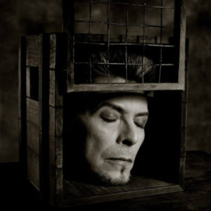 David Bowie head by Albert Watson, the head of the singer in a box
