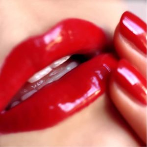 Open to Love by Guido Argentini, closeup of red lips and nails