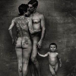 DD Tony and Rocco by Andreas H. Bitesnich, nude family portrait with tattoos