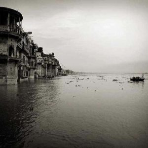 Ganges Varanasi by Andreas H. Bitesnich, houses built into the water
