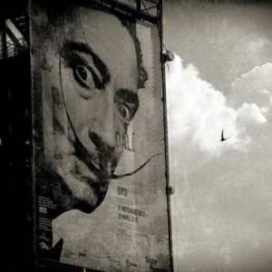 Salvador Dali in Paris by Andreas H. Bitesnich, wallmural of the artists portrait