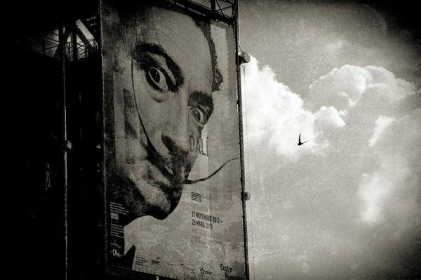 Salvador Dali in Paris by Andreas H. Bitesnich, wallmural of the artists portrait