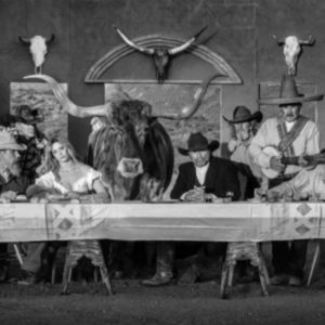 The last supper in texas by David Yarrow, recreation of DaVincis last supper with natives and a bull
