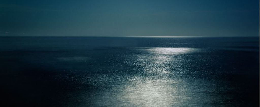 Midnight by David Drebin, quiet ocean under the moonlight