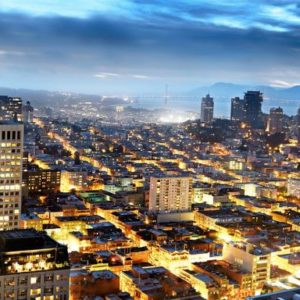 San Francisco Dusk by David Drebin, the citylights at night