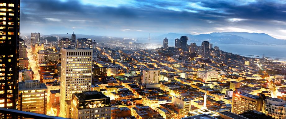 San Francisco Dusk by David Drebin, the citylights at night