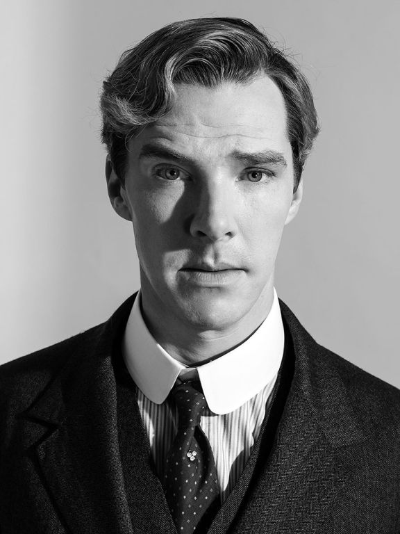 Benedict Cumberbatch by iris brosch, black and white portrait of the actor in a suit