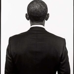 President Barack Obama by Mark Seliger, Back portrait of the president in a black suit