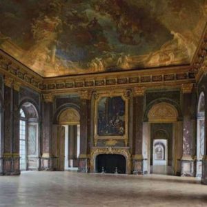 Salon d'Hercule, Chateau de Versailles by robert polidori, interioor of baroque hall with gold and marble decorations and lavishly painted ceiling