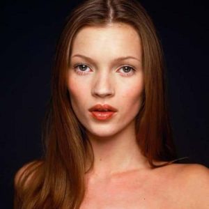 Kate Moss by Terry O'Neill, color portrait of the model