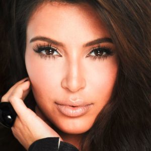 Kim Kardashian by Timothy White, closeup portrait of the star