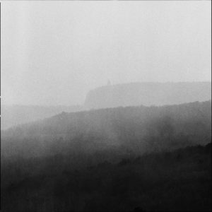 Grey Mountains by Nigel Parry from the Landscapes Series, hills with forrest in the mist in black and white