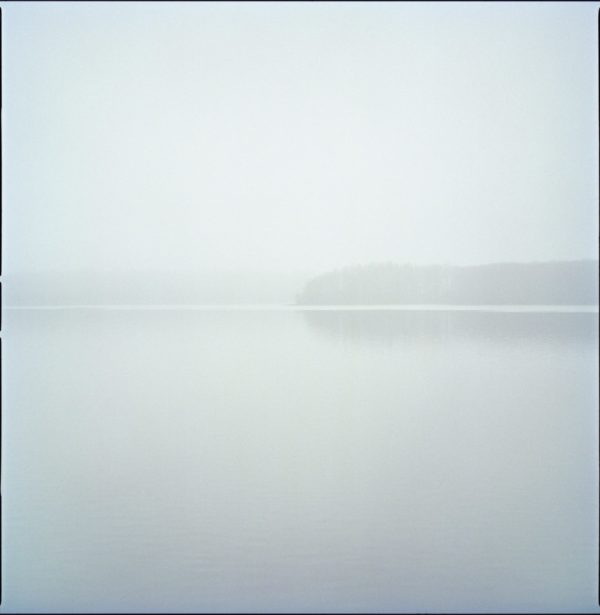 Islands I by Nigel Parry from the Landscapes Series, Island in a lake in green and blue mist