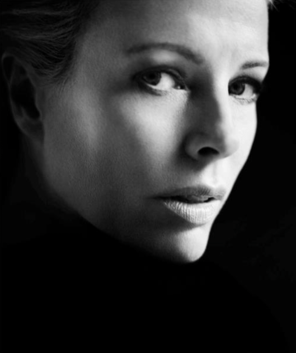 Kim Basinger by Vincent Peters, closeup black and white portrait
