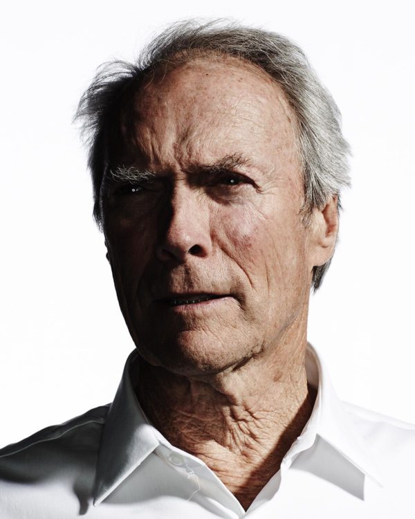 Clint Eastwood by Nigel Parry, color portrait of the actor in white shirt