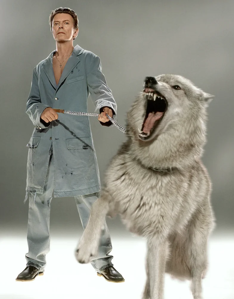 The Protector by Markus Klinko, David Bowie with Wolfdog