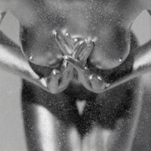 Kali Diamond Dust Exclusive by Guido Argentini, silver painted nude closeup