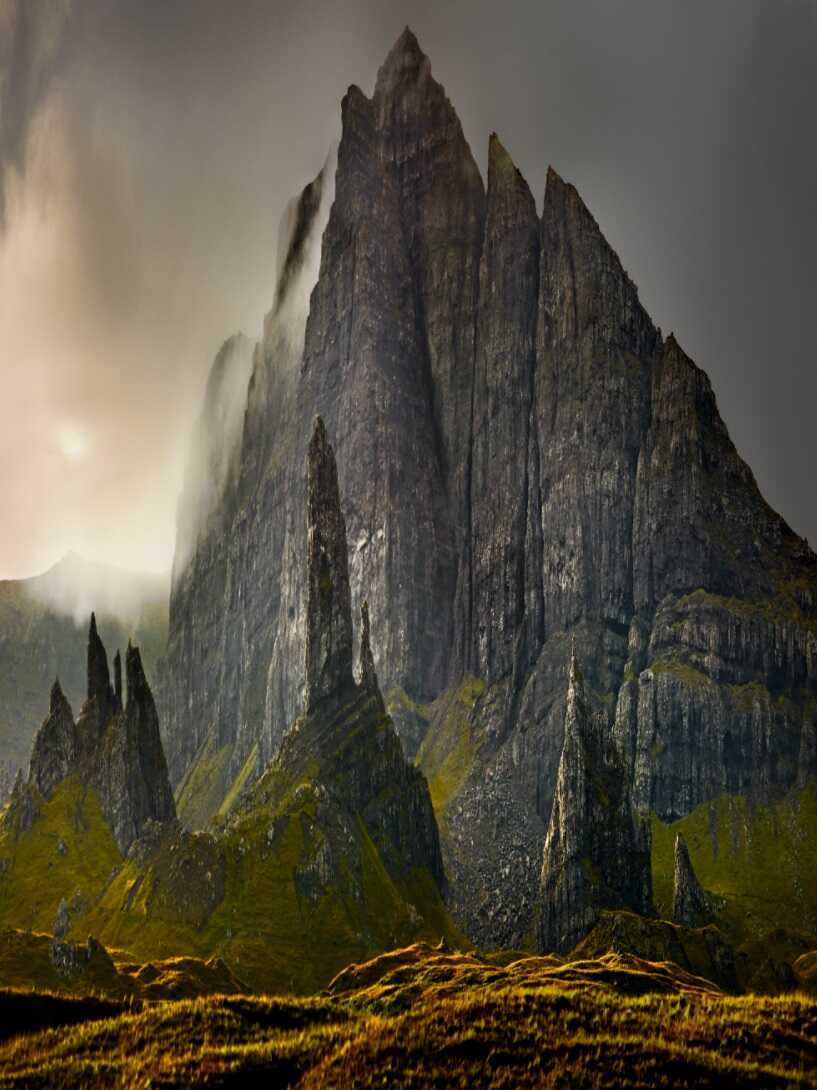 Fine Art Photography "Old Man of Storr, Isle of Skye, Scotland" by Albert Watson. Abstract Photograph of Mountain