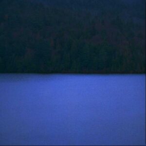 Nigel Parry, Placid Evening abstract blue lake and trees