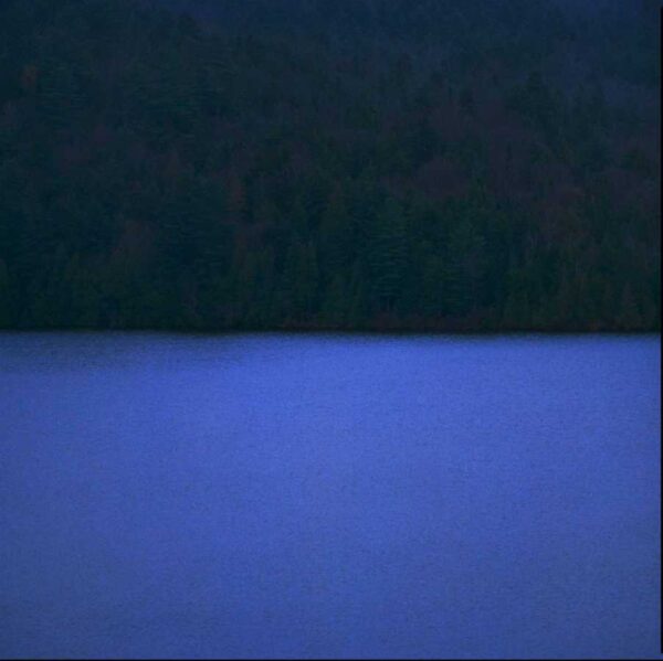 Nigel Parry, Placid Evening abstract blue lake and trees