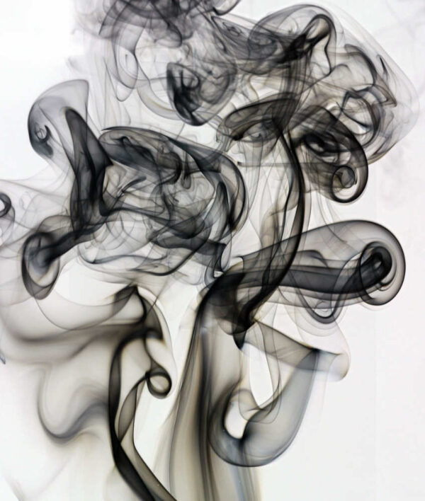 Jesse Frohman, Smoke, blue and black smoke infront of white background