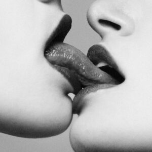 Shields, Provocateur I 2014, two women kissing closeup