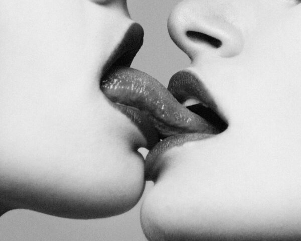 Shields, Provocateur I 2014, two women kissing closeup