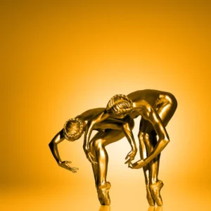 Argentini_DEIANIRA AND MELEAGER_Gold two nude dancers coveres in gold paint