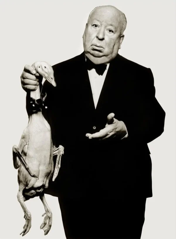 Watson Alfred Hitchkock LA 1973 portrait with dead goose