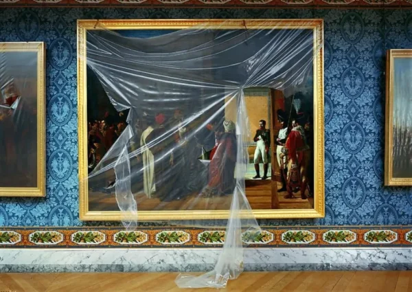 Polidori_Attique du Midi, Aile du Midi – Attique, Versailles, France, 2005, baroque interior, painting, blue, wallpaper