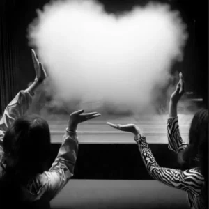 Heart Art, heart shaped cloud hands